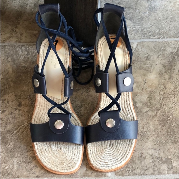 Rag & Bone NWOB Navy Blue Eden Lace Up Sandals - Picture 4 of 8